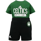 adidas Boston Celtics Green Newborn Creeper & Shorts Set