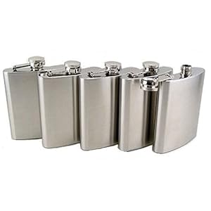 Set of 5 Stainless Steel 6 Oz Liquor Flasks by 