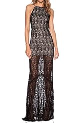 Polyester/Spandex Open-Back Spring Summer Winter Sleeveless Evening Dress 