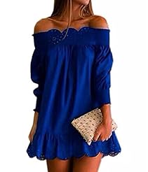Vintage Shift Off the Shoulder Puff Sleeves Club Dress 