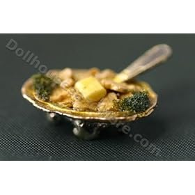 Sliced and Sauteed Mushrooms in a Silver Dish Dollhouse Miniature