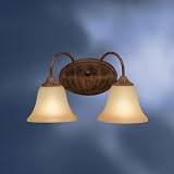 2 Lt Bath Hazelnut finish, Umber glass