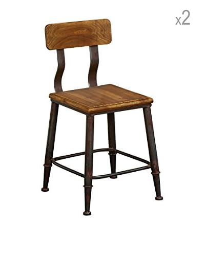 Metal Loft Set x 2 Sedie Marrone