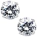 6mm Round Cubic Zirconia Titanium Stud Earrings