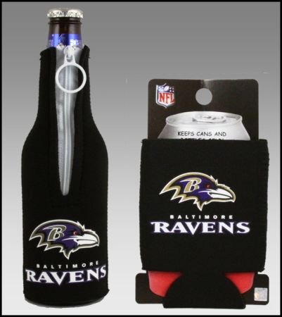 SET OF 2 BALTIMORE RAVENS CAN & BOTTLE KOOZIE COOLER