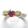 14K Two-Tone Gold Ruby and Diamond Ring