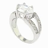 Classic Engagement Ring w/Marquise Brilliant White CZ