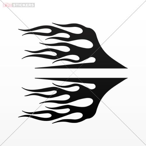 Decals Crazy Flames Size: 5 X 2.1 Inches Black