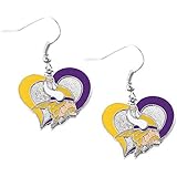 NFL Minnesota Vikings Swirl Heart Earrings, One Size, Multi