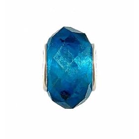 Pandora Style Charm Bead (Z72) Faceted Murano Lampwork Glass (14mm x 10mm) (fits Troll too): Jewelry