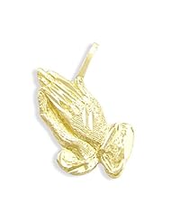Praying Hands Charm 14k Yellow Gold Religious Pendant