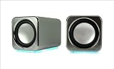Ricco MD02 MINI DSP 2.0 canaux Ultra Light Aluminium USB Portable Voyage haut-parleur pour ordinateur portable Netbook Ordinateurs de bureau MAC --- (Carte DSP son USB) (Argent)