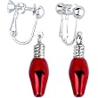 Red Chrismas Light Clip Earrings