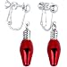 Red Chrismas Light Clip Earrings