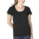 Mossimo Black: Solid Banded Sheer Tee - Ebony