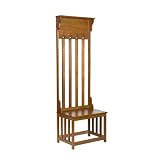 Mission Oak Hall Tree Entry Bench