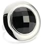 ELLE Jewelry Circle Black Agate Sterling Silver Ring, Size 9