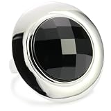 ELLE Jewelry Sterling Silver Circle Black Agat