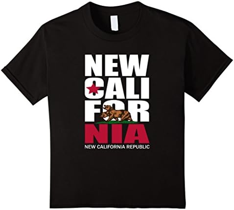 Kids New california republic flag T Shirt 6 Black