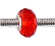 Pandora Style Charm Bead (Z75) Faceted Murano Lampwork Glass (14mm x 10mm) (fits Troll too)