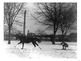 Man Skiing Behind a Horse Photograph - Washington, DC Giclee Poster Print