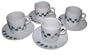 ArtisanStreet's 8-Piece Demitasse Set. Hand Painted Design on White Porcelain. One of a Kind. Signed
