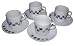 ArtisanStreet's 8-Piece Demitasse Set. Hand Painted Print Block Design on White China. One of a Kind & Signed by Artisan.