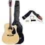 Austin Bazaar 38 Inch Natural Cutaway Guitar with Carrying Bag and Accessories