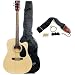 Austin Bazaar 38 Inch Natural Cutaway Guitar with Carrying Bag and Accessories