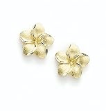 14K Lg Plumeria Post Earrings - GHCL332