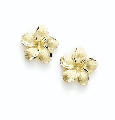 14K Lg Plumeria Post Earrings - GHCL332