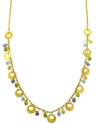 14 Karat Yellow Gold Multi-Gemstone Briolette Necklace (17 Inch)