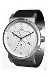 Obaku by Ingersoll gents chronograph silver dial black leather strap watch