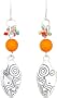 Silver Orange Swirl Drop Dangle Earrings Fashion Jewelry