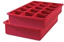 Tovolo Perfect Cube Red Silicone Ice Cube Trays, Set of 2