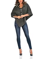 Bleu Marine Poncho (Gris)