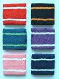 GOGO Thick Two Color Stripe Wrist Band(Narrow)(Price/each), Wristband, Sweatband
