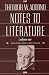 Notes to Literature: v. 1 (European Perspectives: A Series in Social Thought and Cultural Criticism)