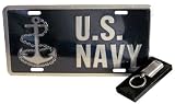 U.S. NAVY License Plate Blue/Silver (with Key Chain)