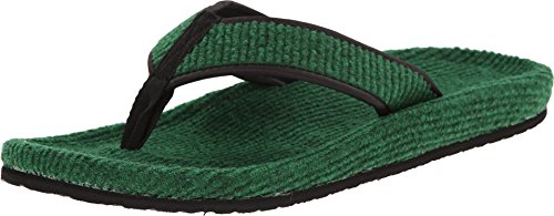 Sanuk Mens Fur Real Classic Sandals Green 11