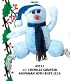 Pet Supply Imports Chenille Snowman Grunter 11in Dog Toy