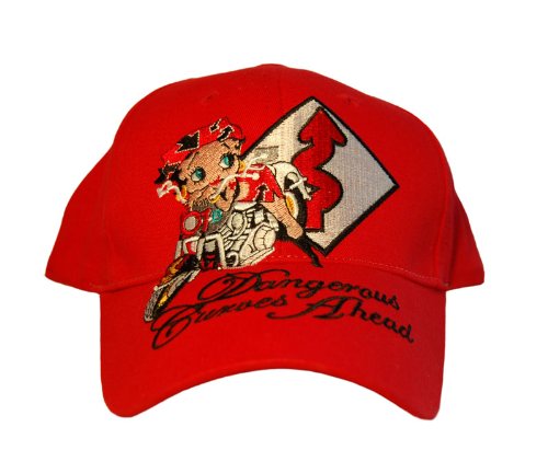 New Betty Boop Dangerous Curves Ahead Baseball Hat - Red