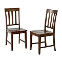 Teak Vertical Slat Back Chair  Asia Modern (Set of 2)