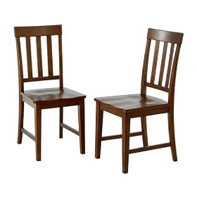 Teak Vertical Slat Back Chair Asia Modern (Set of 2) by