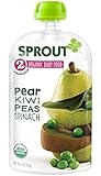 Sprout Organic Foods Stage 2 Pouches, Pear, Kiwi, Peas & Spinach, 4 Ounce (Pack of 5)