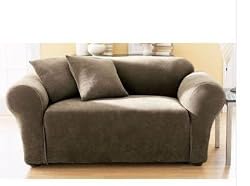 Stretch Pique Sofa Slipcover - Taupe