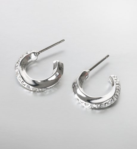 Pave Twist Hoop Earrings