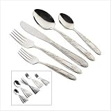 Gardenia 20 Piece Stainless Steel Floral Flatware Set