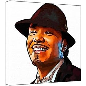 Baby Bash - Pop Art Print (Multicolour; White Background) 30 x 30 x 2 cm Medium Square Deep Box Canvas