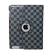 LiViTech TM 360 Degrees Rotating Black Checker Magnetic Leather Smart Cover Case for Apple New iPad 3 & 2